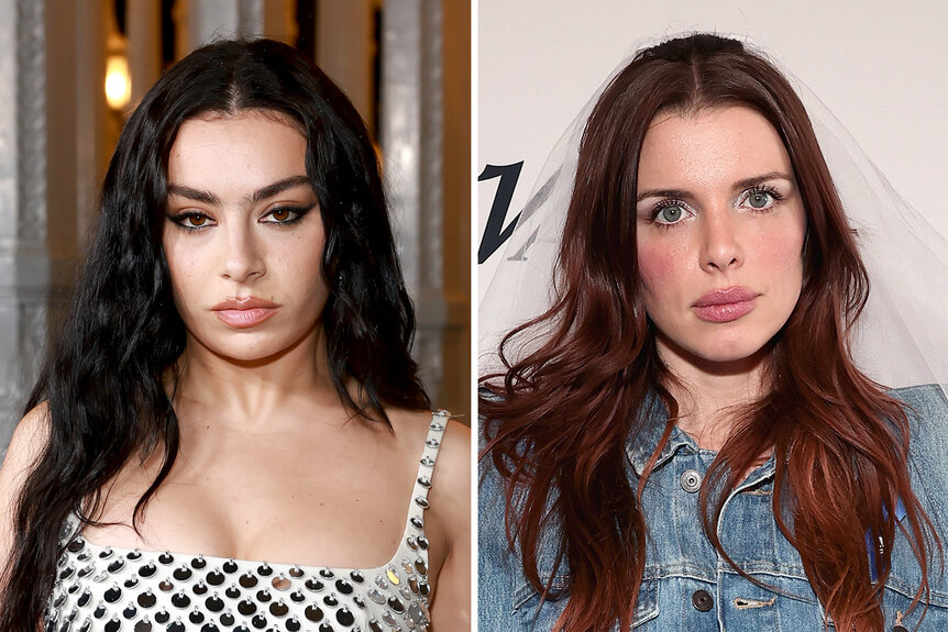 A split of Charli XCX and Julia Fox