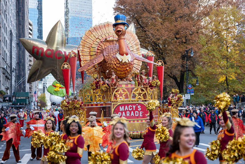 The Tom Turkey float at the 2023 Macy's Thanksgiving Day Parade.