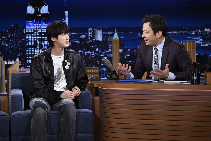 Jin is interviewed by Jimmy Fallon on The Tonight Show Starring Jimmy Fallon Episode 2055.