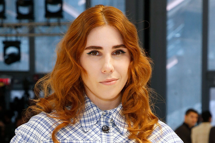 Zosia Mamet posing at New York Fashion Week.