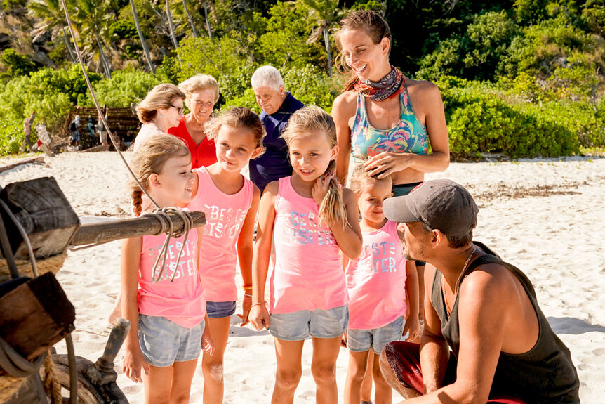 Boston Rob Mariano and Amber Brkich Mariano with their children on the Tenth episode of SURVIVOR