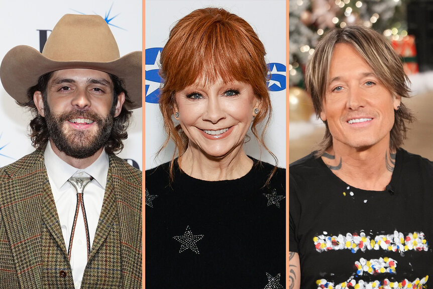 A split featuring Thomas Rhett, Reba McEntire, and Keith Urban.