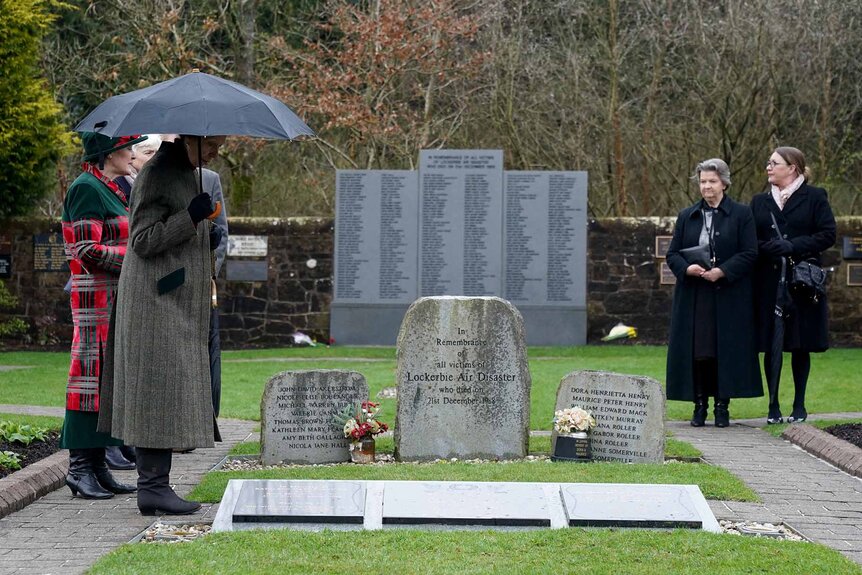 Royals visit the Lockerbie Garden of Remembrance to pay their respects.