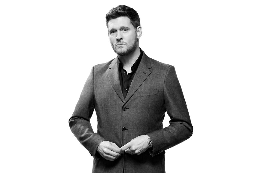 Michael Buble wears a grey blazer for The Voice Season 27