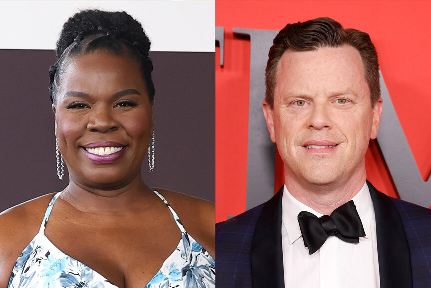 A split featuring Leslie Jones and Willie Geist.